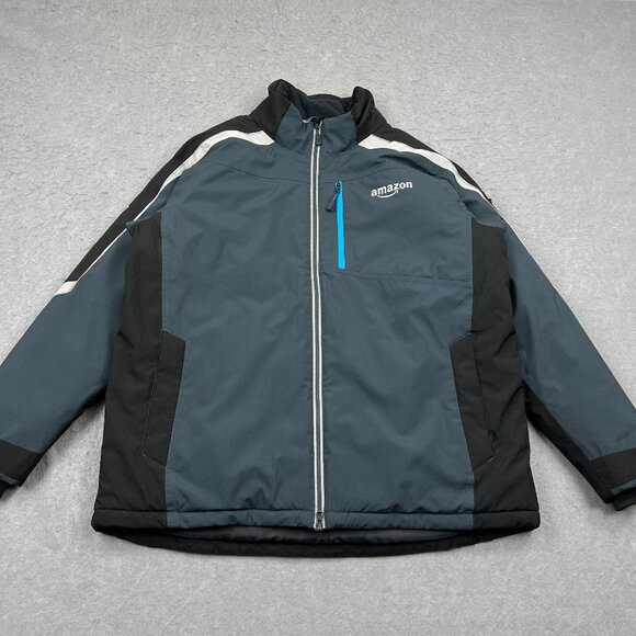 Amazon Coat Men's XL Gray Full Zip Delivery Driver Uniform Insulated Jacket - Picture 1 of 13